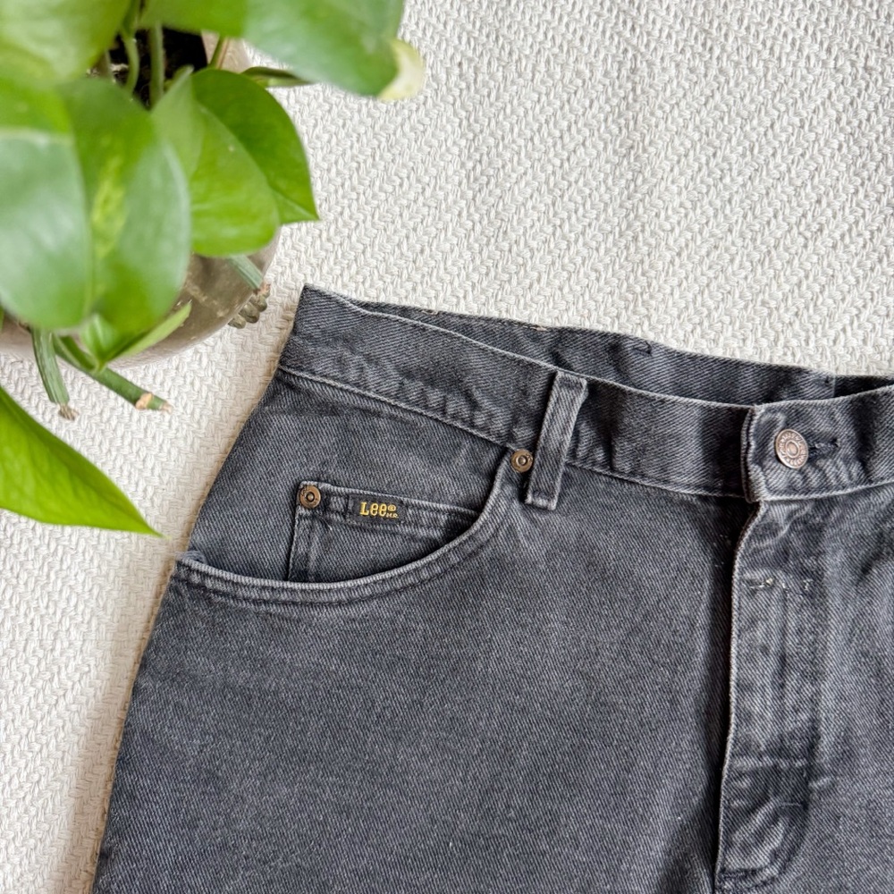 Vintage LEE Upcycled Black Denim Cut Off Festival Jean Shorts - Picture 3 of 6